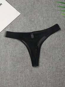 Men's Sheer Mesh Underwear With Seductive Graphic Print, Lightweight & Breathable Thongs