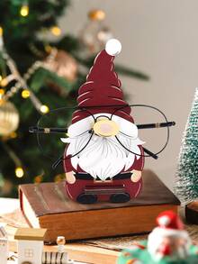 1个创意圣诞太阳镜架，可爱圣诞老人和驯鹿可拆卸木质眼镜展示架，动物造型眼镜收纳架，梳妆台眼镜架 - 聖誕節款 - 查看 11