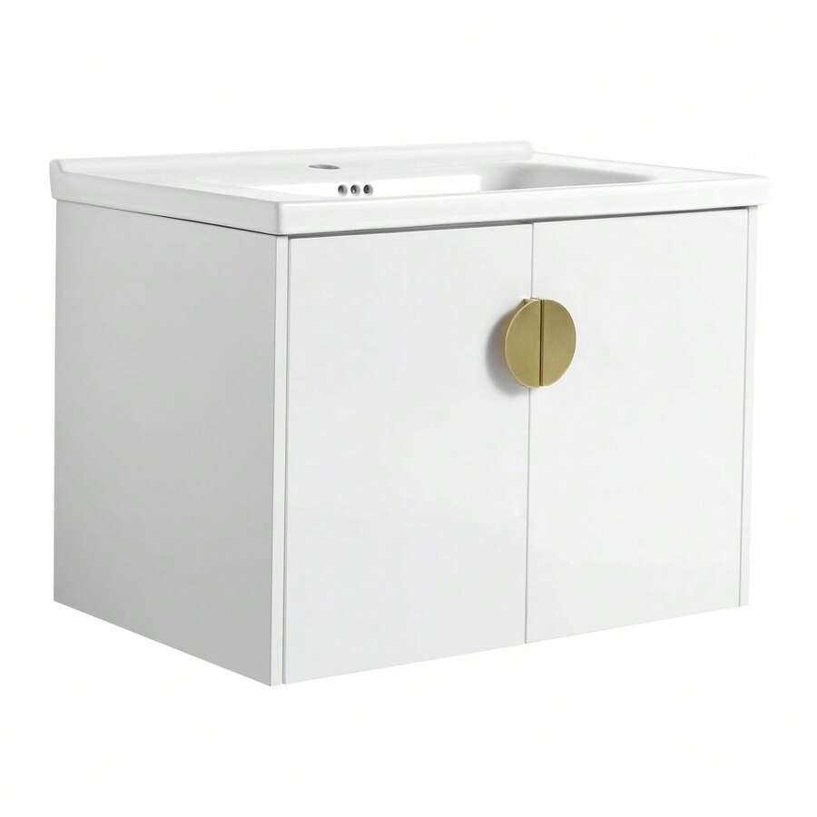 Stylish WallMounted Bathroom Vanity With TwoDoor And Ceramic