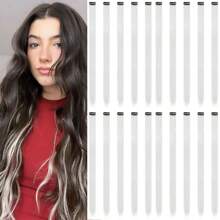 Clip In Hair Extensions 22 Inch 20Pcs/10Pcs Colored Hair Extensions Party Highlights Long Straight Synthetic Hairpieces For Women