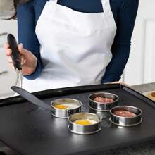 2 件/6 件不锈钢圆形英式松饼/吐司/蛋糕/蛋圈模具套装，多用途厨房汉堡/煎饼模具 - 銀色 - 查看 9