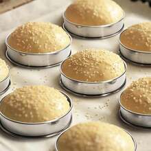 2 件/6 件不锈钢圆形英式松饼/吐司/蛋糕/蛋圈模具套装，多用途厨房汉堡/煎饼模具 - 銀色 - 查看 11