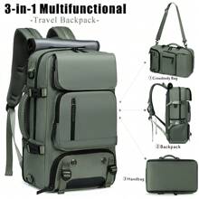 1pc Multifunctional Large Capacity Backpacks For Women's, Multi-Purpose Hiking Bags, Outdoor Camping Backpacks With Shoe Compartment And USB Charging Port, Business Laptop Backpacks, Men's And Women's Gifts, School Backpack - 軍綠色 - 查看 8