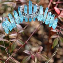 Biżuteria z naturalnym kryształem i koroną dla kobiet, odpowiednia na każdą porę roku, opaska na głowę, obręcz do włosów - kształt - Zobacz 3