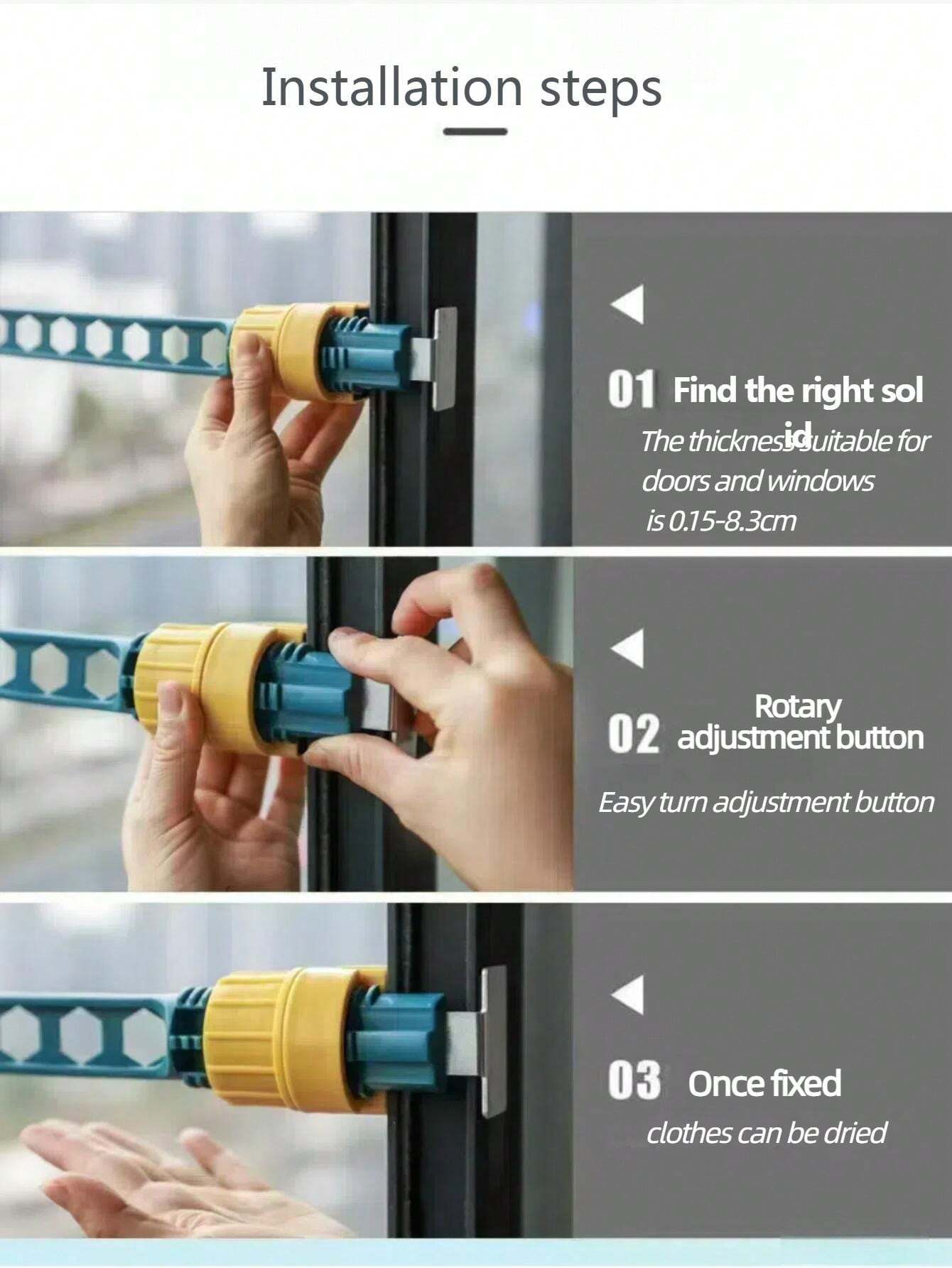 1pc Multi-Hole Clothes Drying Rack, 9-Hole Window Sill Clothes Drying ...