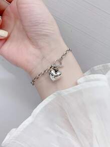 OT 扣爱心手链纯银女款ins小众设计冷酷风格轻奢感 - OT扣愛心手鍊 - 查看 10