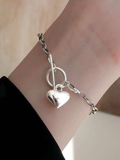OT Buckle Love Bracelet Sterling Silver Girls Ins Niche Design Cold Style Light Luxury Feel Valentines