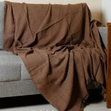 Giant King Sofa Blanket 3.00 X 1.80 Large Protective Decoration 100% Cotton - 鏽棕色 - 查看 1