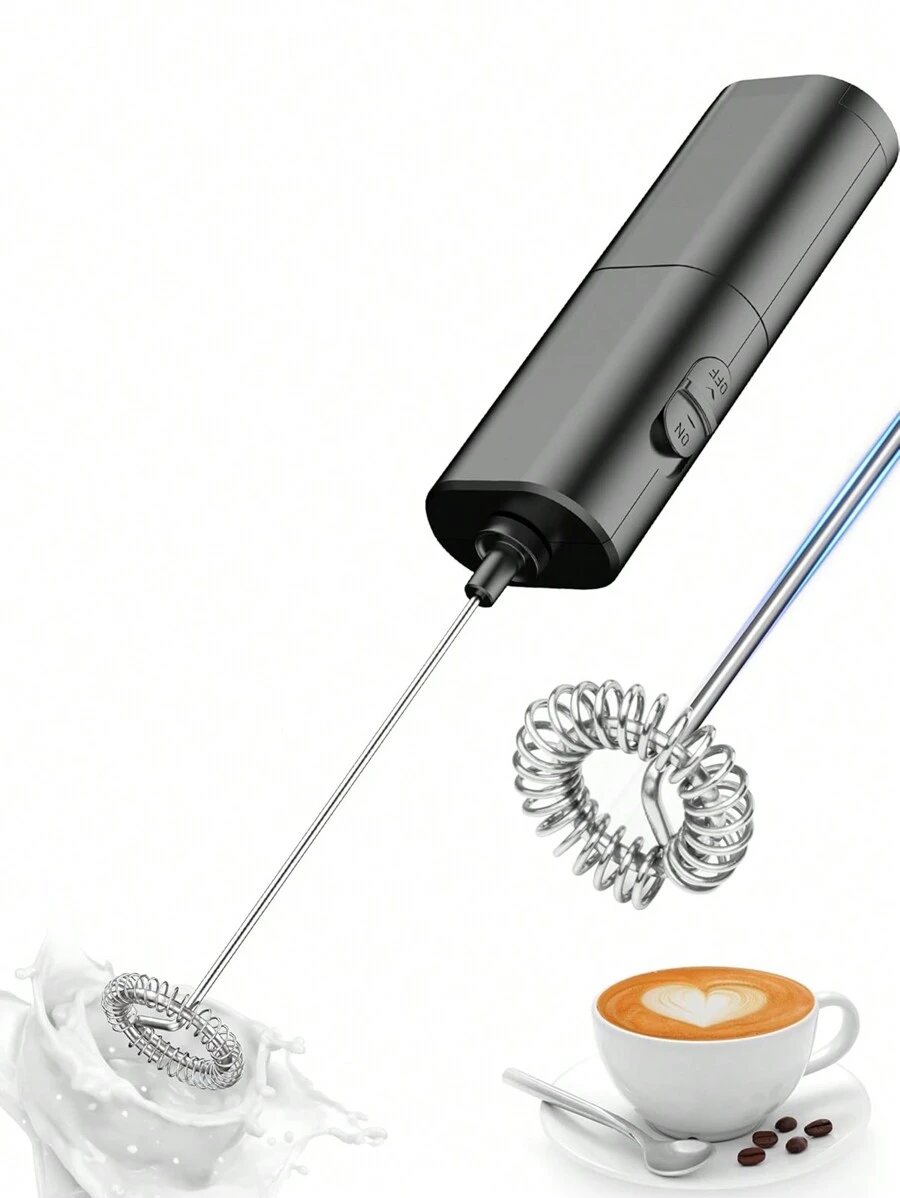 AOYI 1 pieza Batidor de mano portátil y mini para café y leche que funciona con batería AA