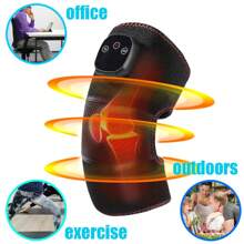 1 pieza Dispositivo de masaje de pierna, masajeador de rodilla ajustable con calor y vibración, 4 niveles de temperatura y 3 niveles de intensidad, para rodilla, hombro, codo