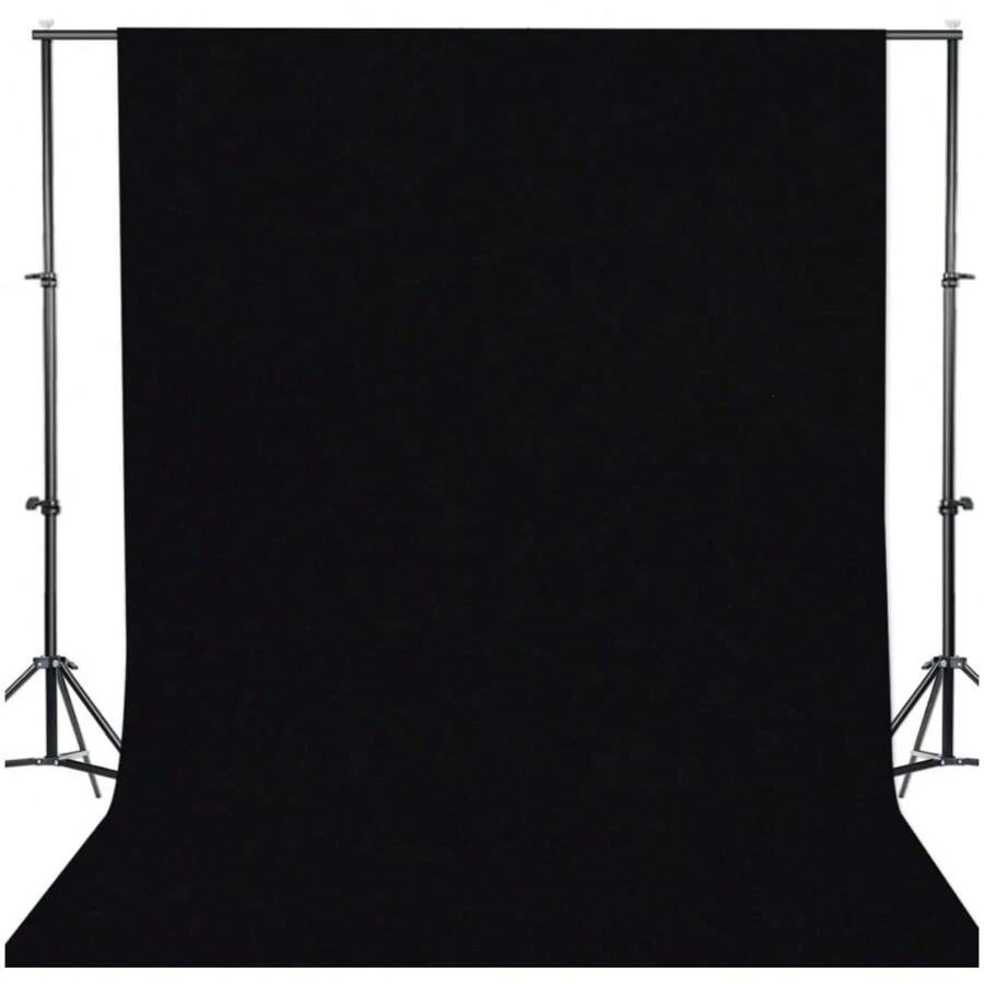 1pc Black Photography Background Curtain 118in * 78in Black Background Curtain Polyester Fabric Black Screen Paper Wedding Party Black Curtain Background Party Decoration Birthday Photo Background Curtain Photography Studio Props