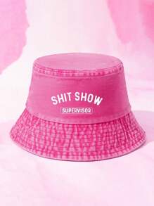 Mũ chống nắng ngoài trời mùa xuân/hè unisex dành cho nam/nữ, in chữ "SHITSHOW", kiểu dáng xô, chống tia UV khi đi du lịch/nghỉ dưỡng, mũ mùa hè phong cách Y2K cho nam, thích hợp cho các hoạt động ngoài trời mùa hè như leo núi, câu cá, đi biển, nghỉ lễ, lễ hội. - in - Xem 5