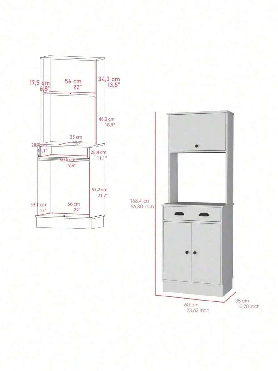 Pantry Microwave Stand Warden, Kitchen, White SHEIN USA