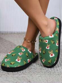 Christmas Element Slippers, Warm, Comfortable, Soft, With Christmas Clothing, Bake The Festive Atmosphere, Men And Women With The Same Couple Slippers