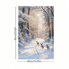 1/3 đồ trang trí Giáng sinh Tranh in Canvas Phong cảnh rừng mùa đông Nghệ thuật treo tường Trang trí Giáng sinh Trang trí ngày lễ Cây thông Noel Không có khung - Nhiều màu - Xem 8