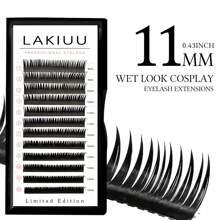 12 Rows D Curl Wet Look Cosplay Eyelash Extensions Cluster Volume Lashes 8-15mm DIY Soft Mink False Eyelashes