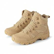 Military Tactical Work Boots For Hiking Motorcycling And Combat Outdoors - 卡其色 - 查看 2