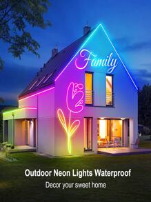 1pc RGB Flexible Neon LED Strip Light, Smart APP Control, Comes With 44-Key Remote, DIY Design, Indoor/Outdoor Decorative Lighting Rope For Kitchen, Bedroom, Party, Pool House, Camping, Etc. - RGB - View 10