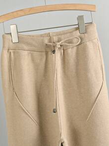 GIGOGOU Bộ quần áo len thể thao thu đông cho nữ 2 món - Màu Khaki - Xem 5