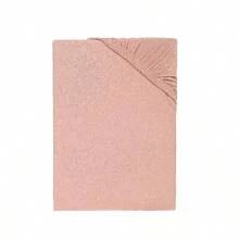 Nordqueen Fitted Sheet, 100% Cotton, Fitted Sheet, Jersey Sheet, Suitable For Mattresses Up To 25 Cm High, Made In Turkey. - 淺粉色 - 查看 5