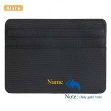 [Tùy chỉnh] Ví đựng thẻ mini đựng tiền xu, Khe cắm thẻ tối giản thời trang, Hộp đựng thẻ ID/thẻ tín dụng di động nhẹ, Quà tặng thiết yếu cho ngày lễ - màu đen - Xem 2