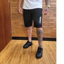Kit 4 Men's Bermuda Shorts, Sweatpants, Gym Training - 黑色 - 查看 3