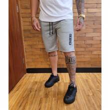 Kit 4 Men's Bermuda Shorts, Sweatpants, Gym Training - 黑色 - 查看 4