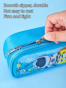 1 件宇航员图形闪光铅笔盒，大容量学生文具收纳袋 - 彩色 - 查看 4