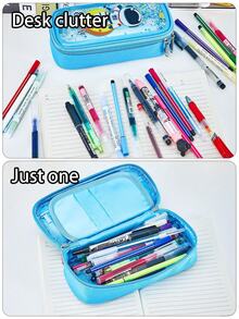 1 件宇航员图形闪光铅笔盒，大容量学生文具收纳袋 - 彩色 - 查看 5