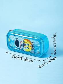 1 件宇航员图形闪光铅笔盒，大容量学生文具收纳袋 - 彩色 - 查看 6