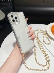 Ốp điện thoại 1 dây đeo vai họa tiết Rhinest màu trắng tương thích với iPhone 7/8/SE2/IPhone7p/8p/IPhone X/XS/XR/IPhoneXS Max/IPhone11/IPhone11 Pro/IPhone11 Pro Max/IPhone 12/Phone 12 Pro/IPhone11 Pro Max/IPhone 12/IPhone 12 Pro/IPhone12 Pro Max/IPhone 13/IPhone 13 Pro/IPhone 13 Pro/IPhone 13 Pro Max/IPhone 14/IPhone 14 Pro/IPhone 14 Plus/IPhone14 Pro Max/IPhone 15/IPhone 15 Pro/IPhone 15 Plus/IPhone15 Pro Max - Trong sáng - Xem 5