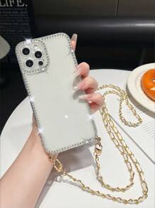 Ốp điện thoại 1 dây đeo vai họa tiết Rhinest màu trắng tương thích với iPhone 7/8/SE2/IPhone7p/8p/IPhone X/XS/XR/IPhoneXS Max/IPhone11/IPhone11 Pro/IPhone11 Pro Max/IPhone 12/Phone 12 Pro/IPhone11 Pro Max/IPhone 12/IPhone 12 Pro/IPhone12 Pro Max/IPhone 13/IPhone 13 Pro/IPhone 13 Pro/IPhone 13 Pro Max/IPhone 14/IPhone 14 Pro/IPhone 14 Plus/IPhone14 Pro Max/IPhone 15/IPhone 15 Pro/IPhone 15 Plus/IPhone15 Pro Max - Trong sáng - Xem 6