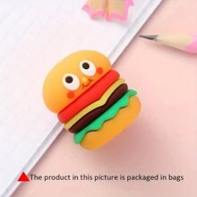 1 件卡通汉堡和炸薯条形状的铅笔刀，用于眉毛和眼线的精密化妆铅笔刀，化妆师用的化妆铅笔刀 - 彩色 - 查看 16