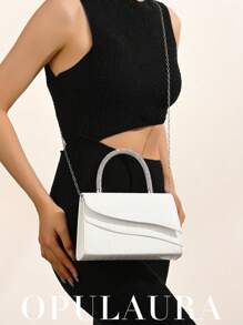 OpulAura 闪光手提包，迷人、优雅、精致、低调奢华的闪闪发光的金色，奢华的晚宴包，闪闪发光的水晶装饰手拿包，非常适合派对女孩、女士、新娘。非常适合派对、婚礼、庆典、晚宴/活动，与正式礼服、礼服、舞会礼服、生日礼服、派对包完美搭配，非常适合派对、婚礼、舞会、晚宴/宴会，与女士舞会礼服完美搭配