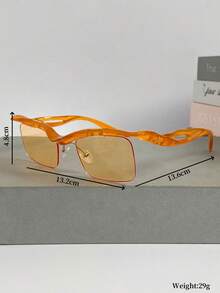 新款复古个性化 2TK 方形框架猫眼时尚眼镜，男女通用日常朋克风格休闲派对节日别致眼镜，适合日常穿着百搭秋冬女装商务休闲礼品海滩配饰女士时尚眼镜墨镜 - 彩色 - 查看 4