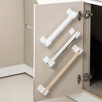 4 st/set Borrfria förvaringsställ, omslagsfilm & soppåshållare Skåp Organiseringsställ, sidoförvaringsställ för kylskåp