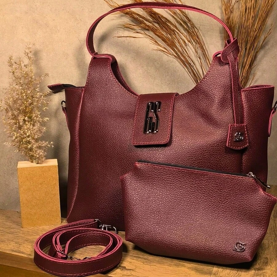 Seraphine Women's Bag, Premium Line, Luxurious, Elegant, Dinner, Work, Satin Lining, Crossbody Strap. Gaby Show - Gỗ đỏ - Xem 1