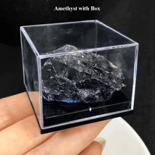 100% 纯天然水晶矿物标本，带盒，适合教学或家居装饰，最佳礼物 - 彩色 - 查看 25