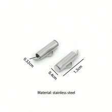 10pcs Stainless Steel Crimp End Beads Slide End Clasp With Chain Buckles Tubes Slider End Caps Connectors DIY Jewelry Accessories