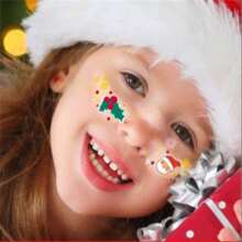 Christmas Face Temporary Tattoos, 11 Christmas Fake Blush Stickers, Kids Christmas Cute Makeup Stickers Cartoon Sweetheart Girls Temporary Tattoo Stickers