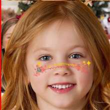 Christmas Face Temporary Tattoos, 11 Christmas Fake Blush Stickers, Kids Christmas Cute Makeup Stickers Cartoon Sweetheart Girls Temporary Tattoo Stickers