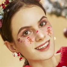 Christmas Face Temporary Tattoos, 11 Christmas Fake Blush Stickers, Kids Christmas Cute Makeup Stickers Cartoon Sweetheart Girls Temporary Tattoo Stickers