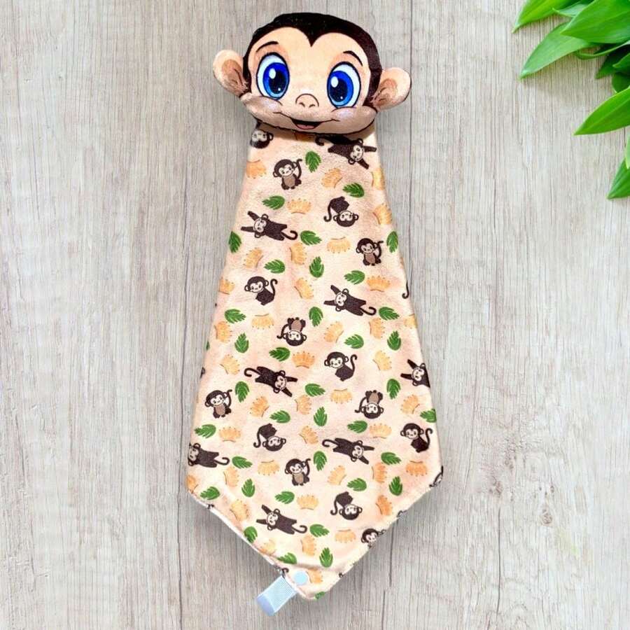 Naninha Sublimada Amiguinhos para Bebê com Prendedor de Chupeta