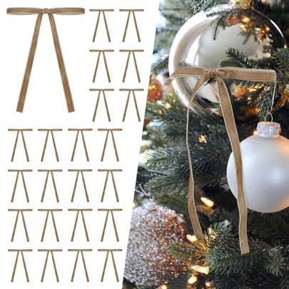 12 件天鹅绒圣诞蝴蝶结，适用于圣诞树乡村工艺品礼品蝴蝶结，复古天鹅绒丝带蝴蝶结，适用于圣诞节家居装饰婚礼户外室内情人节