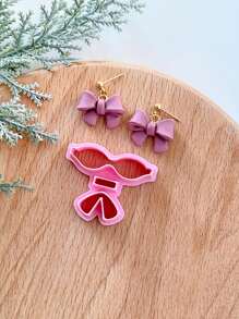 Bowknot Polymer Clay Cutters, Boho Christmas Clay Earring Cutter For Polymer Clay Jewelry Making, Polymer Clay Stud Earring Making Tool, Clay Jewelry Making Kit, Clay Earring Molds, Made By PLA, DIY Earring Gift Valentines - Bow Tie - View 3