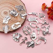 10/20 Pieces Western Cowboy Charms For Jewelry Making Alloy Antique Silver Cowboy Boot Hat Horse Cactus Charms Horse Western Pendant Cowboy Charms For Bracelet Necklace - One Size Fits All - View 8