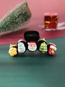 1 件装圣诞圣诞老人握夹、后脑勺握夹、卡通头饰、发夹优雅发饰、发饰派对发夹、发饰圣诞握夹、后脑勺发束发爪、可爱圣诞装饰、头饰握夹 - 彩色 - 查看 3