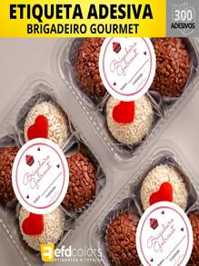 300 GOURMET BRIGADEIRO STICKER 4X4CM - White - View 1