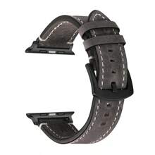 油蜡意大利皮革表带兼容 Apple Watch Ultra 表带 42mm 44mm45mm49mm 男士，头层牛皮表带替换表带 Apple Watch Series 8/7/ 6/5/ 4/3/ 2/1、SE、Ultra - 淺灰色 - 查看 13