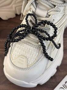 1pc Elegant Pearl Bow Hoop Tassel Shoe Clip Charm